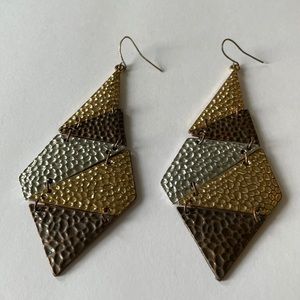 Gold, bronze and silver colored earrings